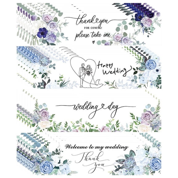 Ulxkmt 24Pcs Flower Theme Wedding Self-adhesive Stickers Water Bottle Wrap Decals for Wedding Party