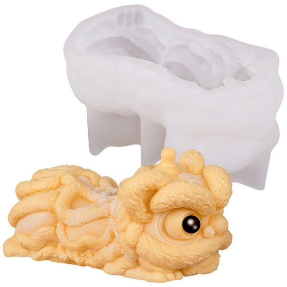 Ulxkmt 3D Lion Dance Chinese Style Silicone Mousse Cake Mold Fondant Baking Tool 1Pc