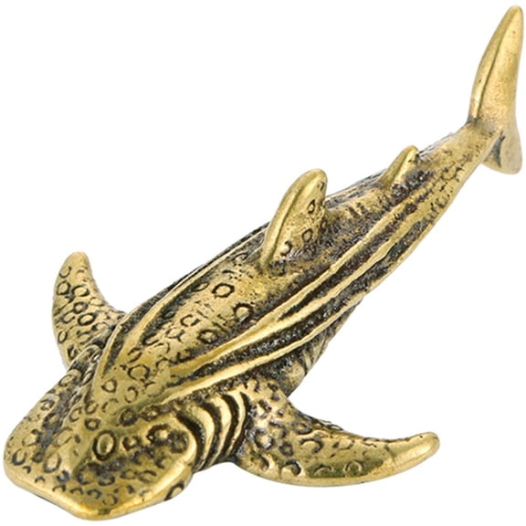 Ulxkmt Mini Brass Shark Retro Tabletop Figurine Home Decor 1Pc