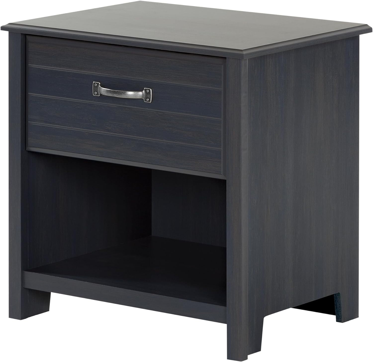 Blueberry Modern 1-Drawer Nightstand with Open Storage