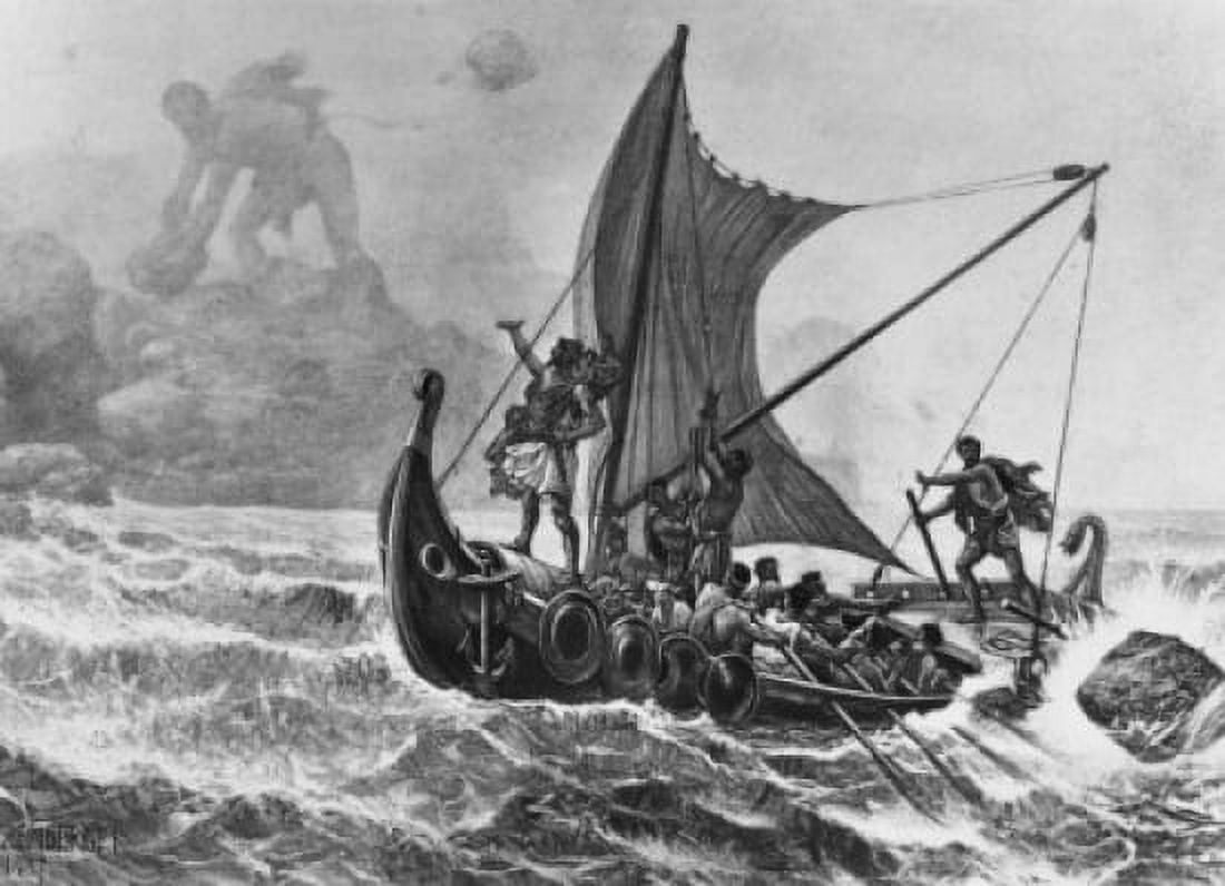 Ulysses Defying the Cyclops 1887 Louis-Frederic Schutzenberger Canvas Art - Louis-Frederic Schutzenberger (24 x 36)