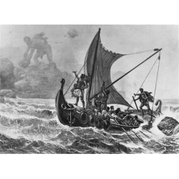 Ulysses Defying the Cyclops 1887 Louis-Frederic Schutzenberger Poster Print - 18 x 24 in.
