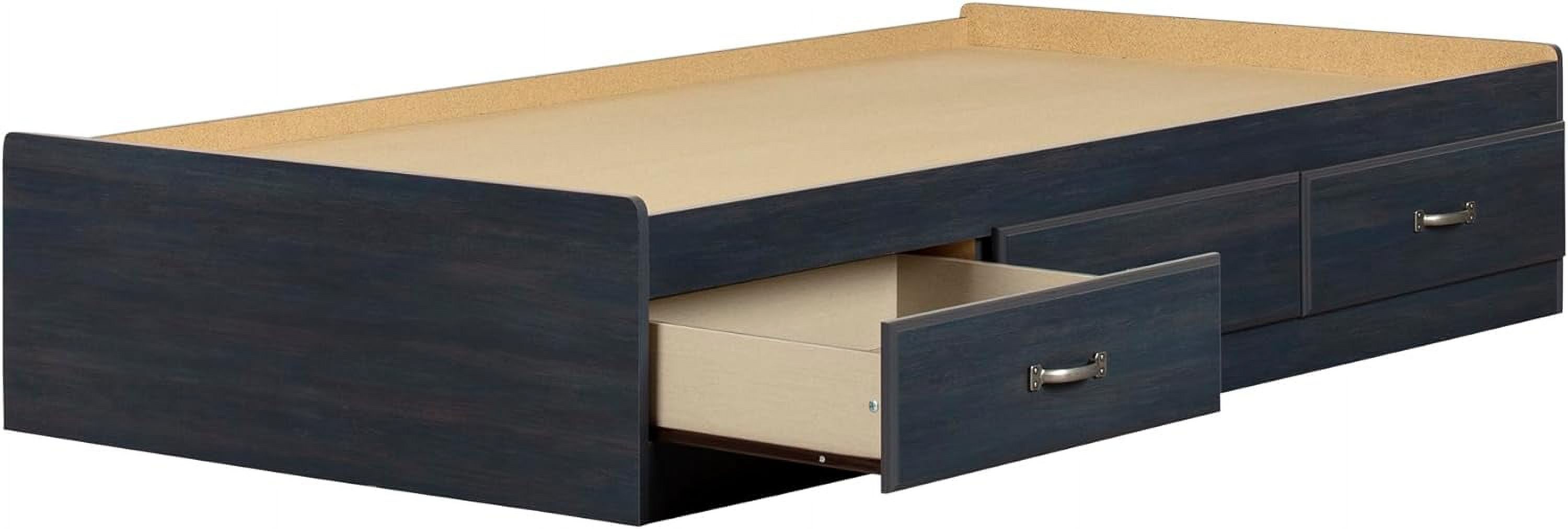 Ulysses Mates Bed With 3 Drawers, 39Inch, Blueberry