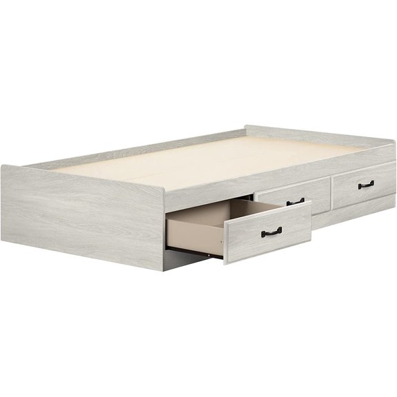 Ulysses Mates Bed with 3 Drawers, Twin 39-inch, Winter Oak