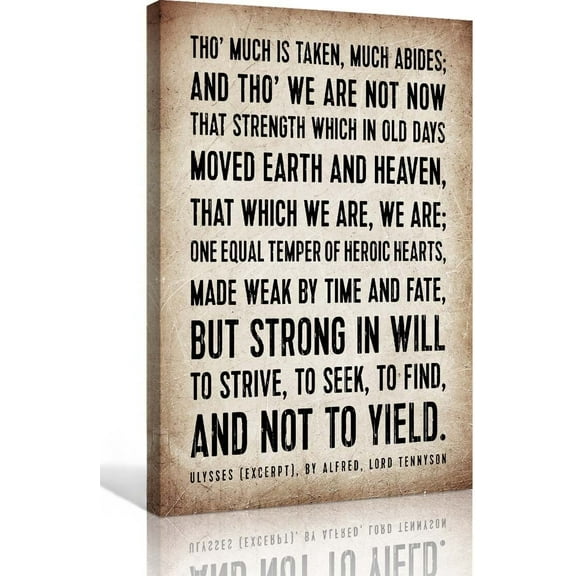 Ulysses Poem Wall Art Alfred Lord Tennyson Quote Poster Vintage Poetry Wall Art Paintings Poster Pictures Painting Prints on Canvas Pics Hallway Decorations for Living Room Vertical Artwork
