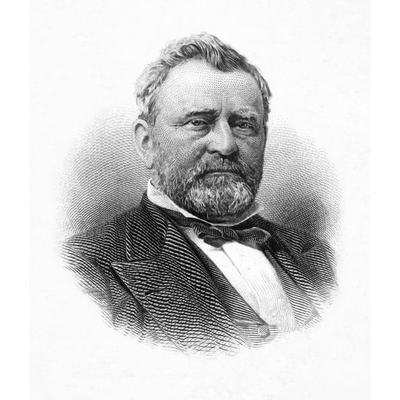 Ulysses S. Grant. 18Th President Of The United States. Engraving 19Th Century. Poster Print by