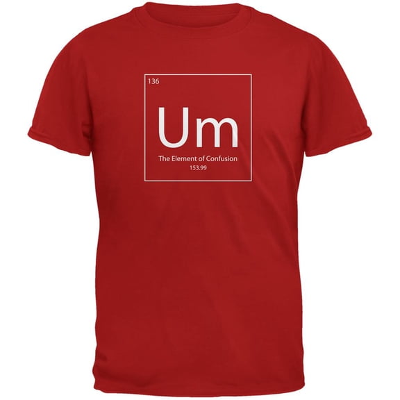 Um Periodic Table Red Adult T-Shirt - Large