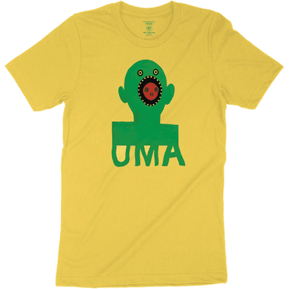 Uma Mouthface Short Sleeve T-Shirt Yellow, Small, Men's