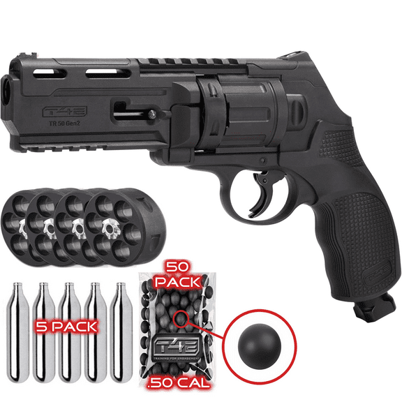 Umarex TR50 Paintball Revolver w/ 50 Rubber Balls & 5 CO2, 7.5J GEN2 (2292176)