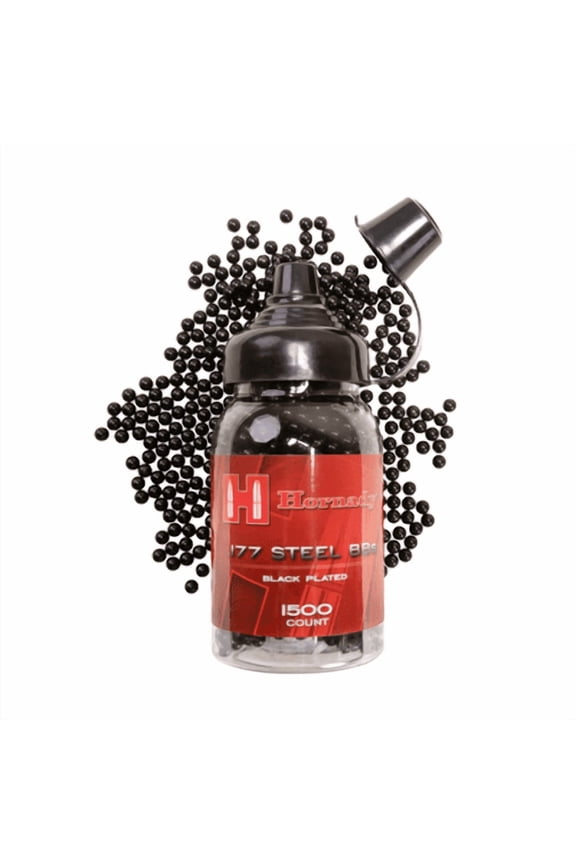 HORNADY .177 Black Plated Steel BBs, 1500 Count