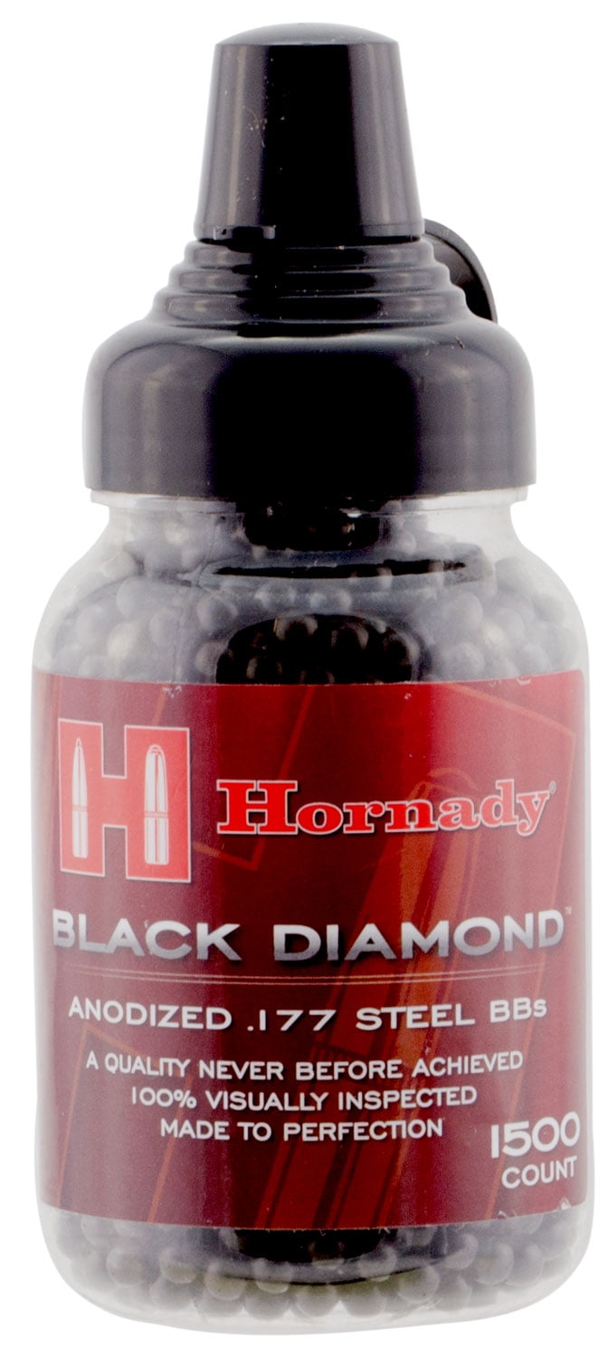 Umarex Hornady .177 Steel BB Ammunition, Black Plated, 1500 Count for Airguns