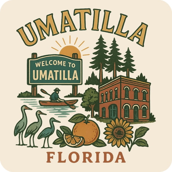 Umatilla Florida Keepsakes Souvenir Vinyl Sticker – Destination Travel Keepsake Collectible (3-Inches Wide)