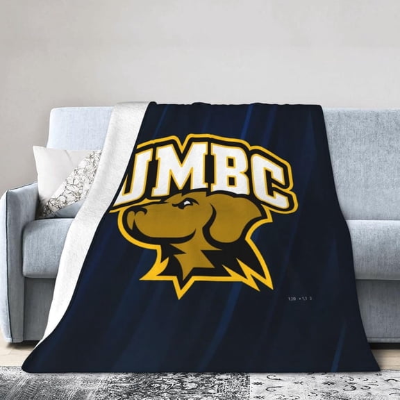 Umbc Retrievers Logo Fleece Blanket, Very Soft Microfiber Flannel Blanket for Couch Warm and Cozy for All Seasons