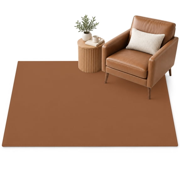 Umber Area Rug 3'x5', Brown Solid Color Background Autumnal Rustic ...