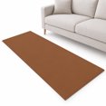Umber Runner Rug 2.6'x8', Brown Solid Color Background Autumnal Rustic ...