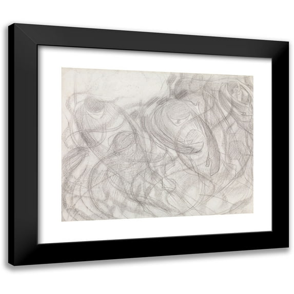 Umberto Boccioni 14x12 Black Modern Framed Museum Art Print Titled - States of Mind; the Farewells (1911)