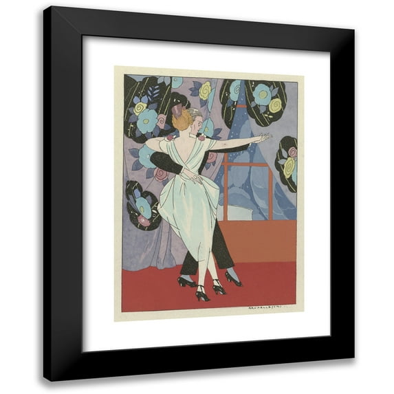 Umberto Brunelleschi 14x18 Black Modern Framed Museum Art Print Titled - Dancing Couple (1919 - 1920)