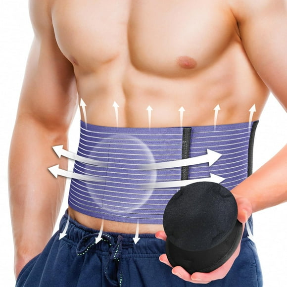 Umbilical Hernia Belt for Men & Women, Abdominal Binder Adjustable Truss Support with 2 Compression Pads for Naval, Ventral, Incisional, Epigastric, Belly Button Hernias, Pre Post Surgery S-M