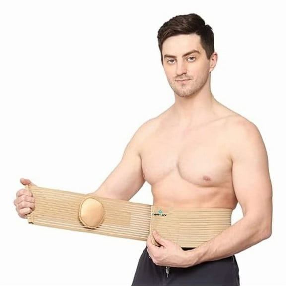 Umbilical Hernia Belt for Men and Women - Abdominal Support Binder with Compression Pad - Belly Button Hernia Navel Ventral Epigastric Incisional and Surgery Prevention Aid