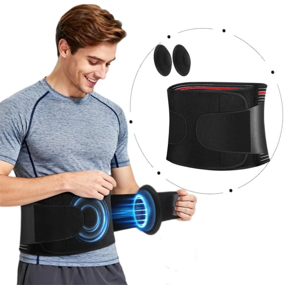 Umbilical Hernia Belt for Men and Women, Belly Button Hernias, Adjustable Abdominal Binder Support with 2 Compression Pads, Extra Straps for Ventral Pressure, Lumbar Support