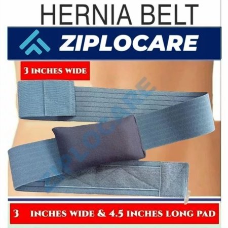 Ziplocare Umbilical Hernia Belt for Men & Women, Abdominal Binder with 3" Inch Compression Pad, Belly Button Surgery Recovery Support