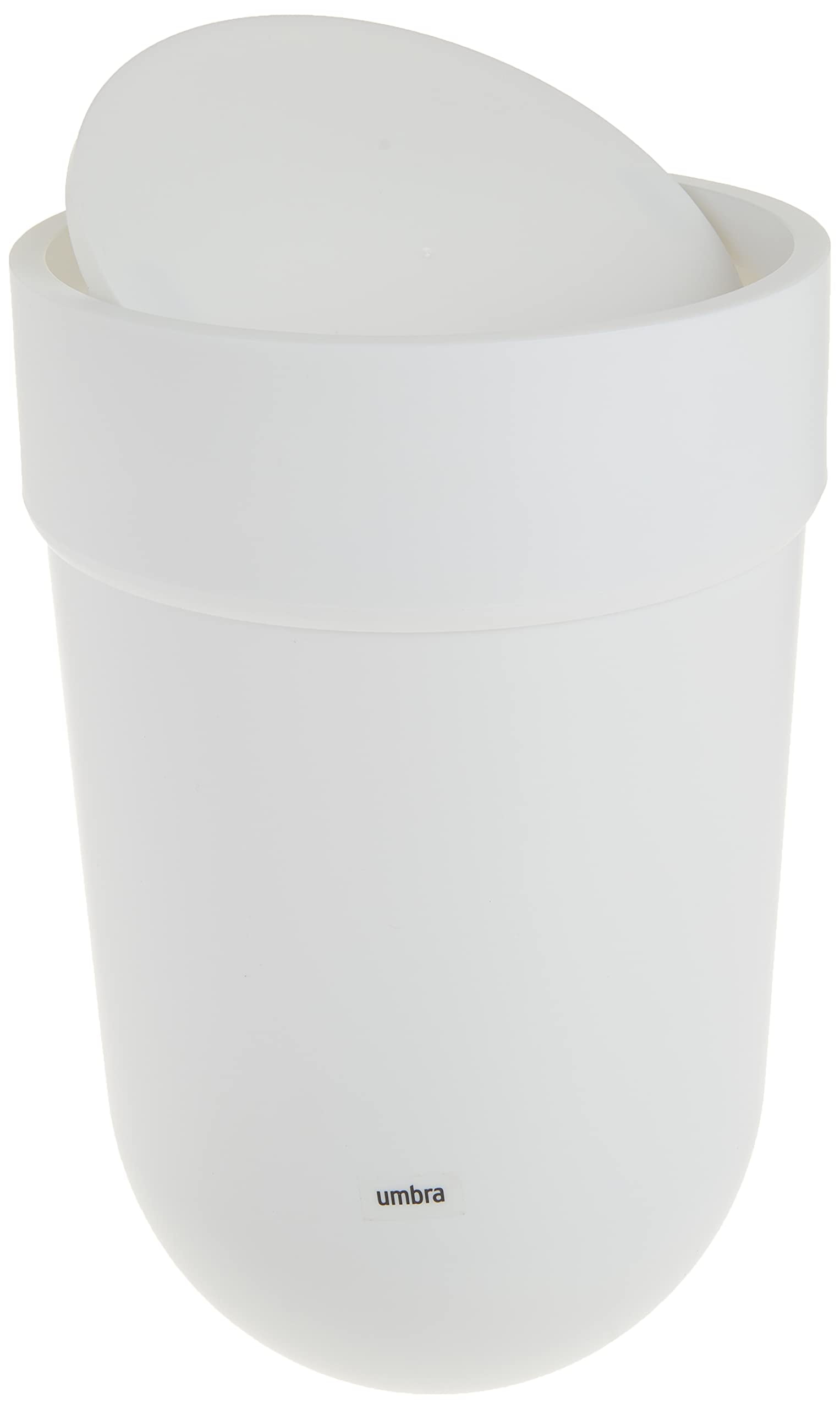 Sleek 1.6 Gallon White Plastic Swing-Top Waste Bin