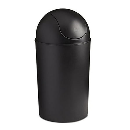 Umbra 10 gal Grand Plastic Swing Top Kitchen Trash Can, Black