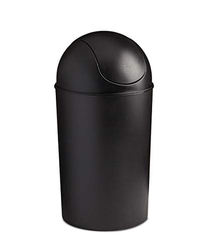 Black 10 Gallon Plastic Swing Top Kitchen Trash Can