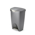 thumbnail image 1 of Umbra 13 gal Brim Plastic Step Soft Close Lid Kitchen Trash Can, Nickel, 1 of 13