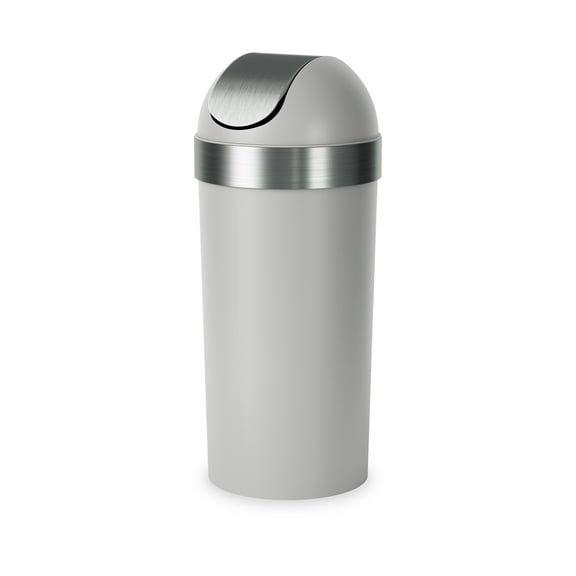 Umbra 16 gal Venti Plastic Swing Top Lid Kitchen Trash Can, Grey