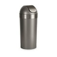 thumbnail image 1 of Umbra 16 gal Venti Plastic Swing Top Lid Kitchen Trash Can, Pewter, 1 of 16