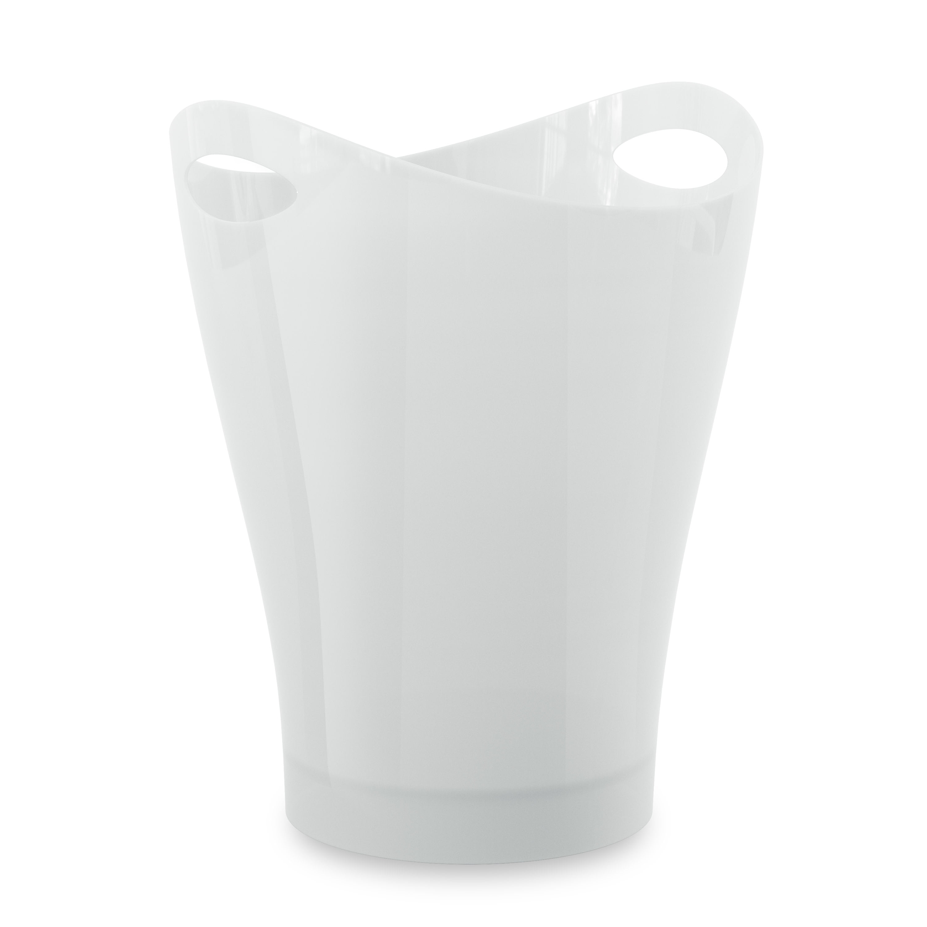 Umbra 2.25 gal Garbino Plastic Open Top Bathroom Trash Can, White