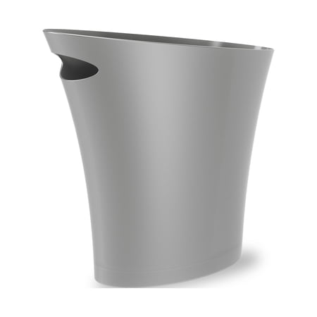 Umbra 2 gal Skinny Plastic Sleek & Stylish Bathroom Trash Can, Silver