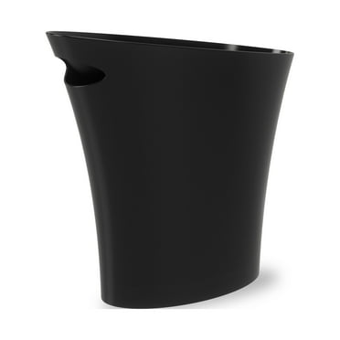 Umbra 2 gal Skinny Polypropylene Open Top Bathroom Garbage Trash Can, Black