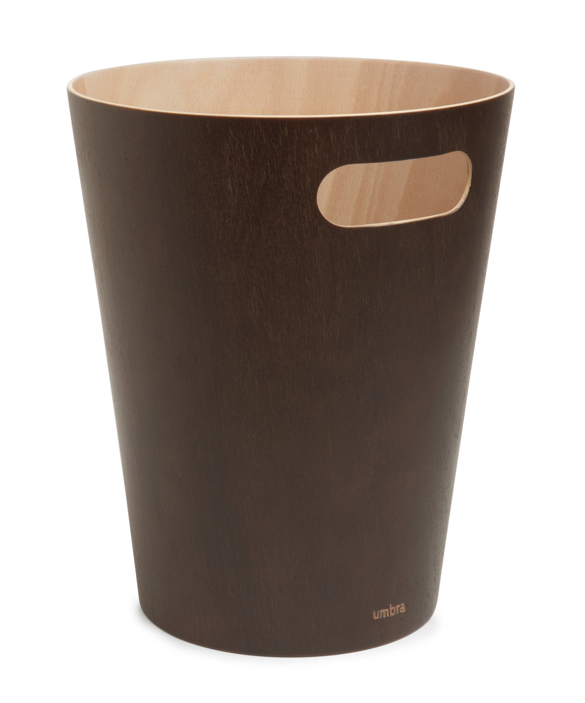 Espresso Wood 2-Gallon Modern Bathroom Trash Can