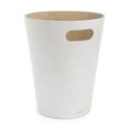 thumbnail image 1 of Umbra 2 gal Woodrow Wood Open Top Bathroom, Bedroom, Office Trash Can, White, 1 of 15