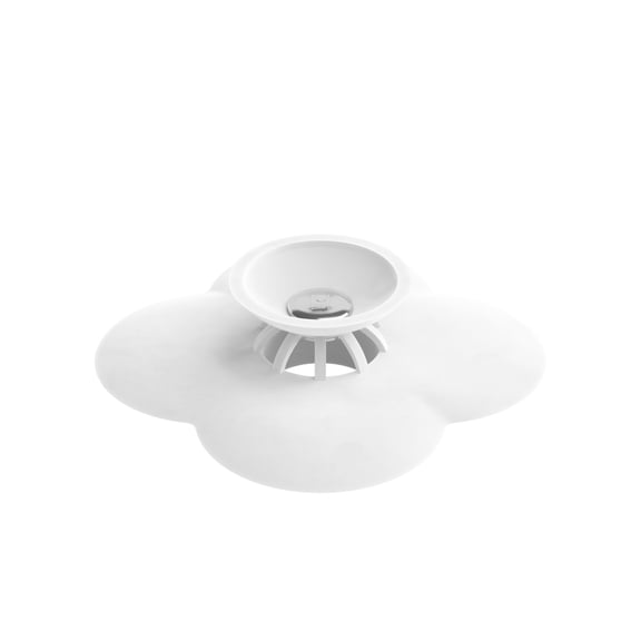 Umbra Bloom Drain Stop, Bathtub Drain Hair Catcher, 3-Inch, White