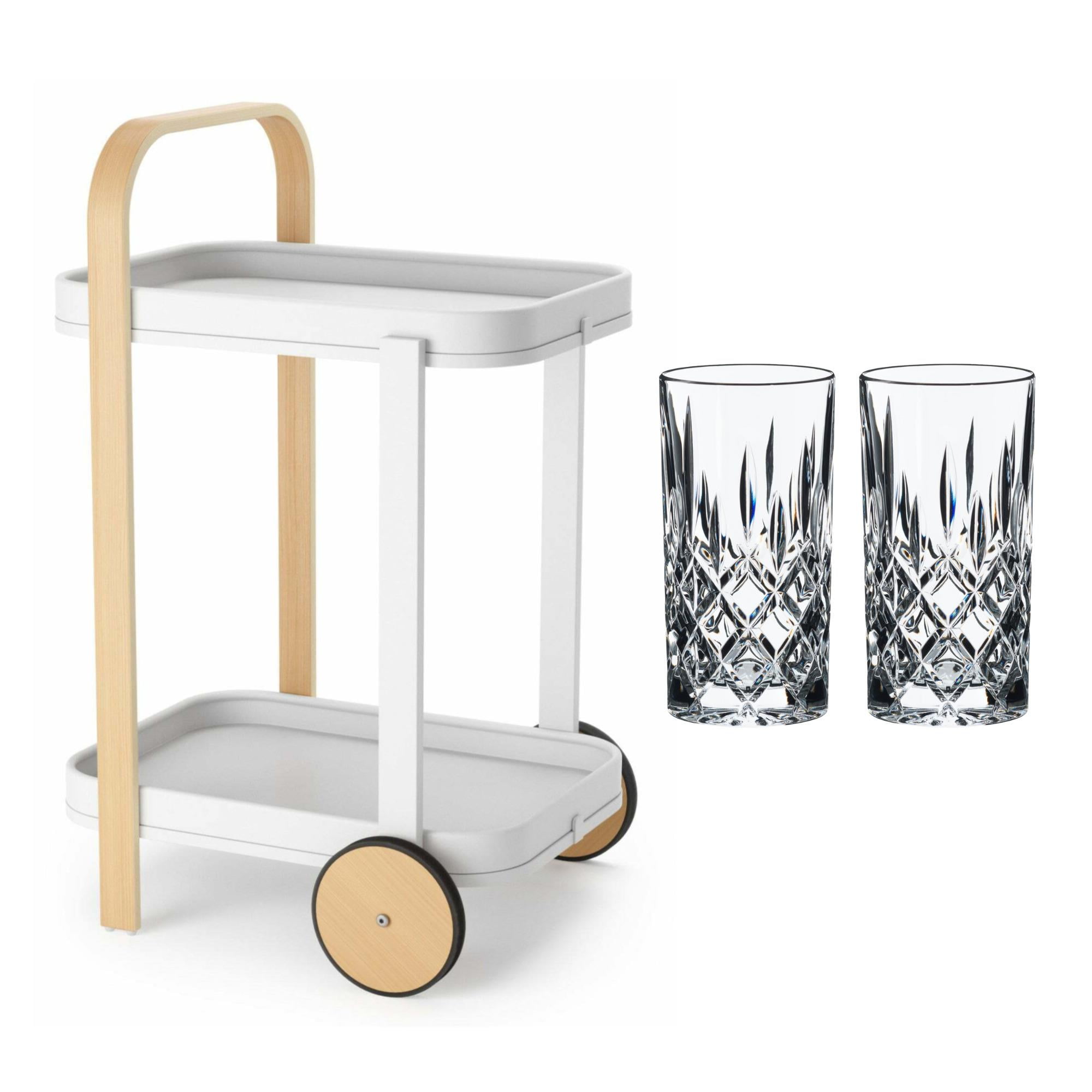 Umbra Bellwood Bar Cart and Serving Trolley and Storage with Long Drink