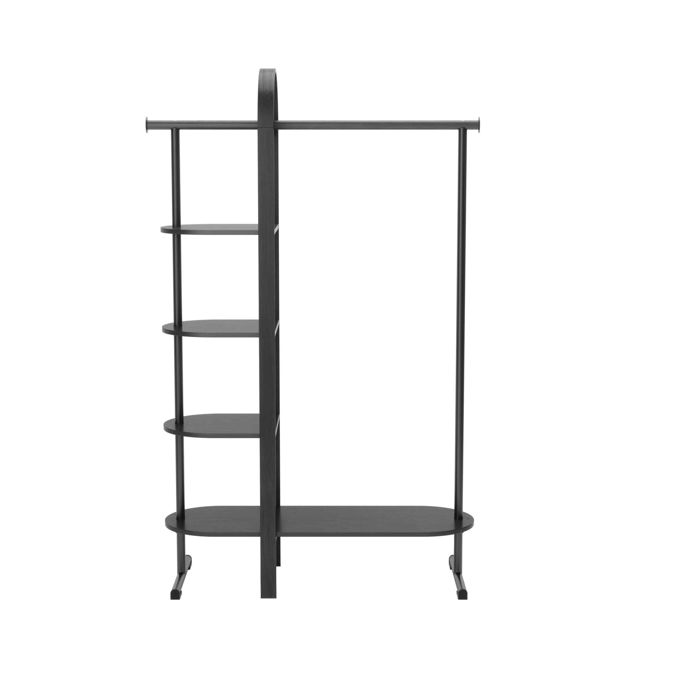 Bellwood Black Bentwood Garment Rack with Shelves