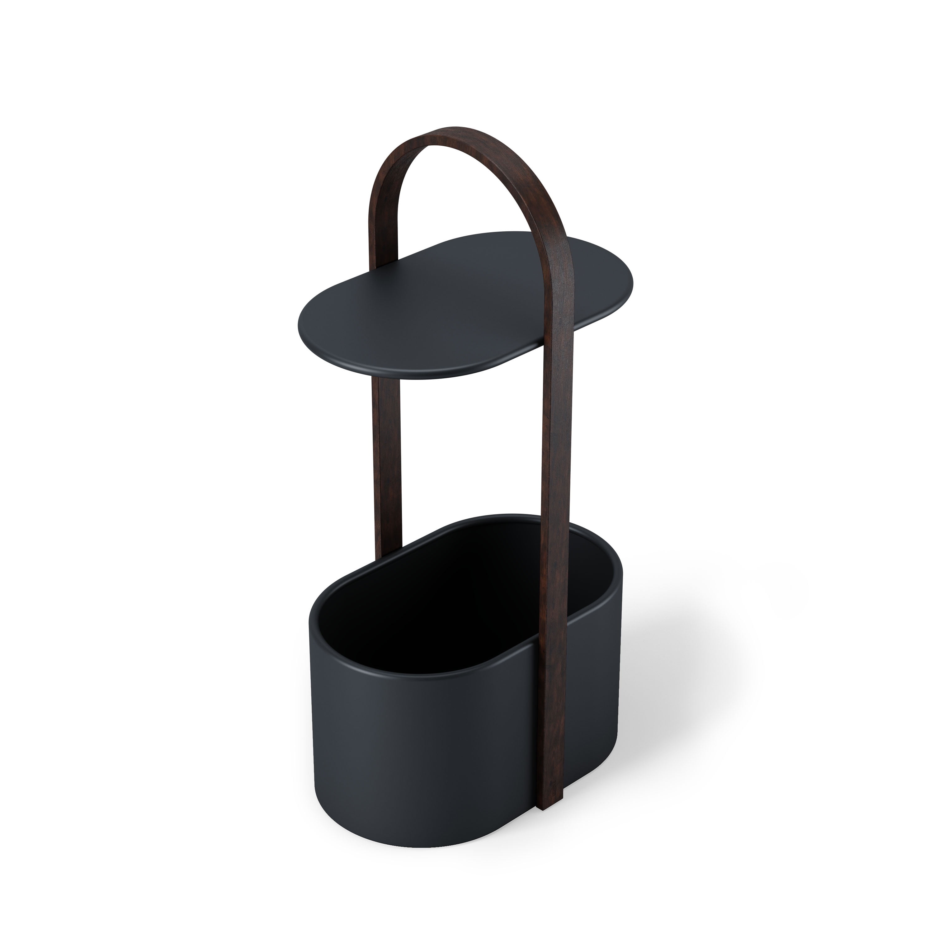 Bellwood Modern Round Wood & Metal Storage Side Table