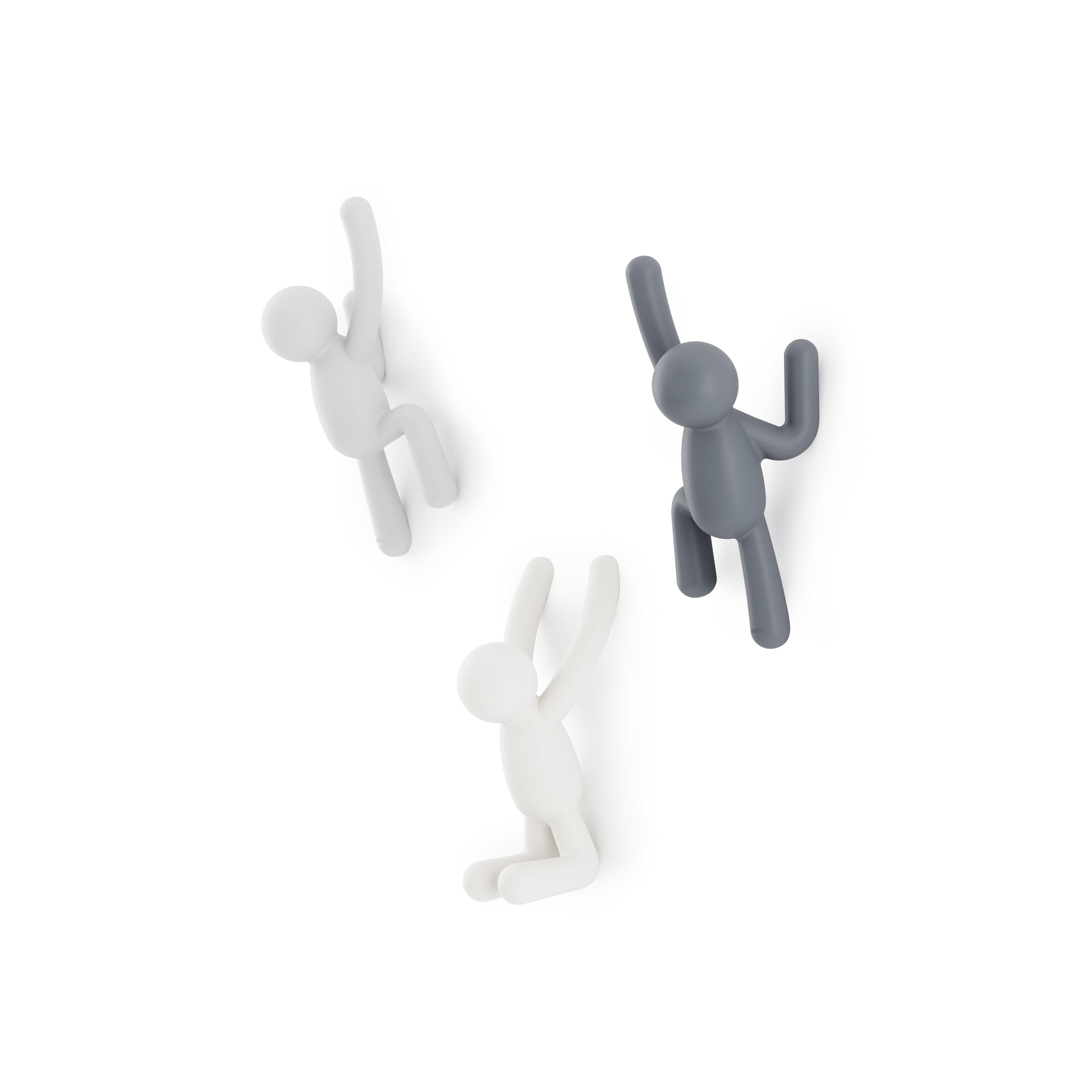 Set of 3 Multicolor Buddy Wall Hooks