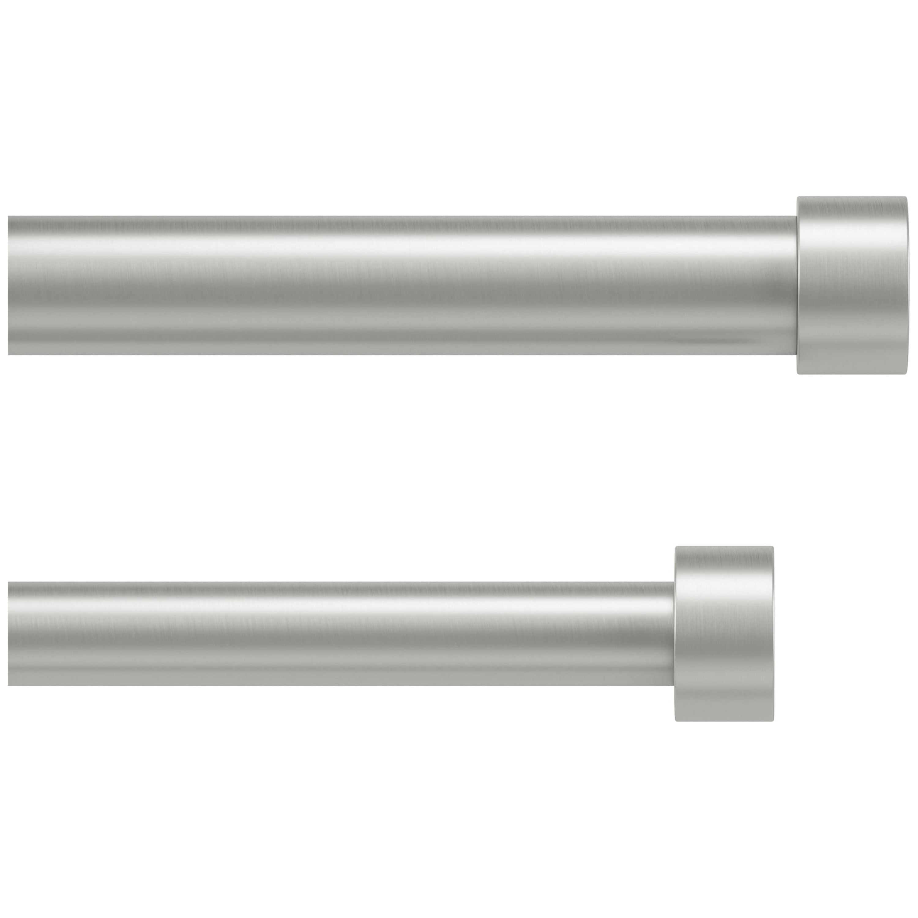Nickel Steel Adjustable Double Curtain Rod with Finials