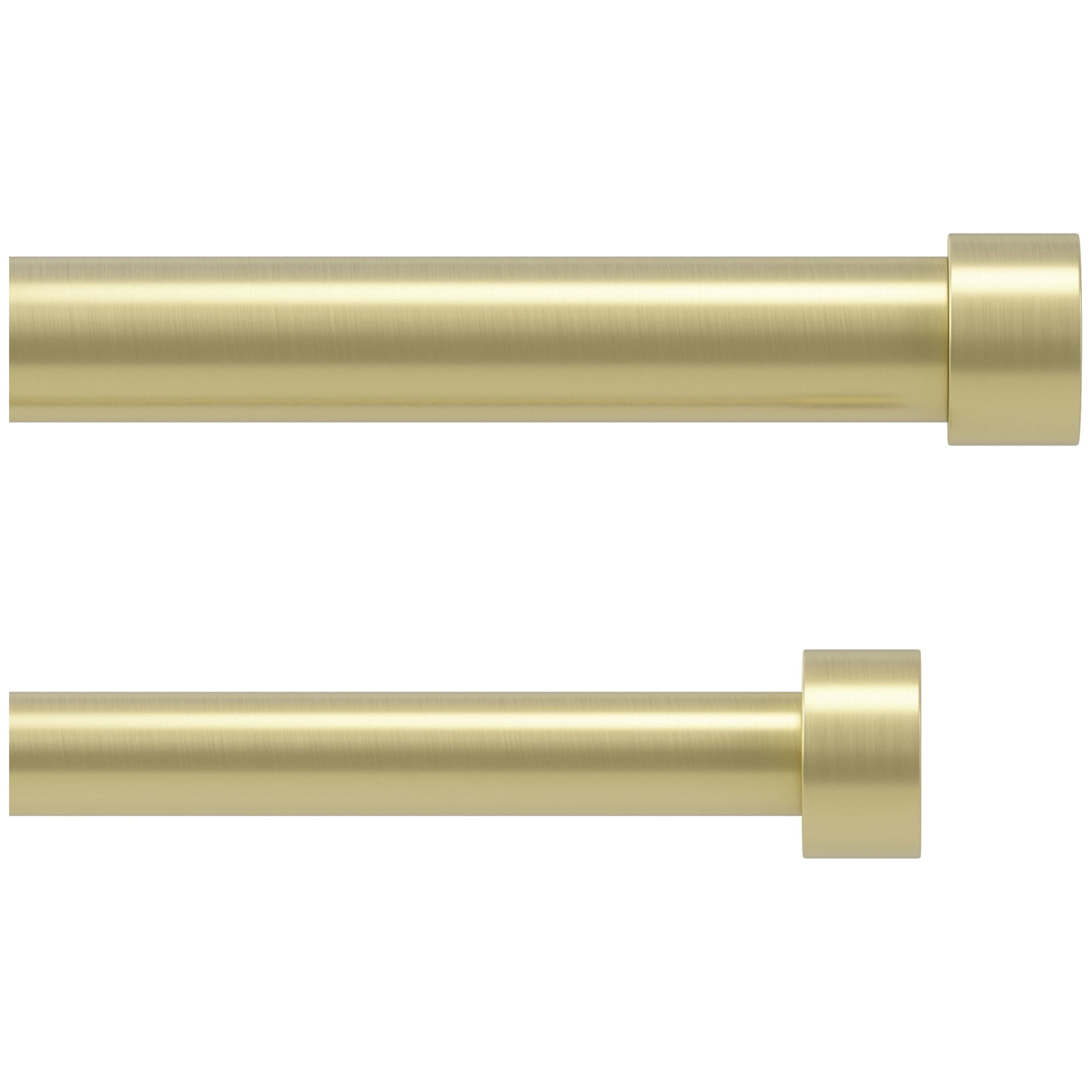 Gold Adjustable Double Curtain Rod with Matching Finials