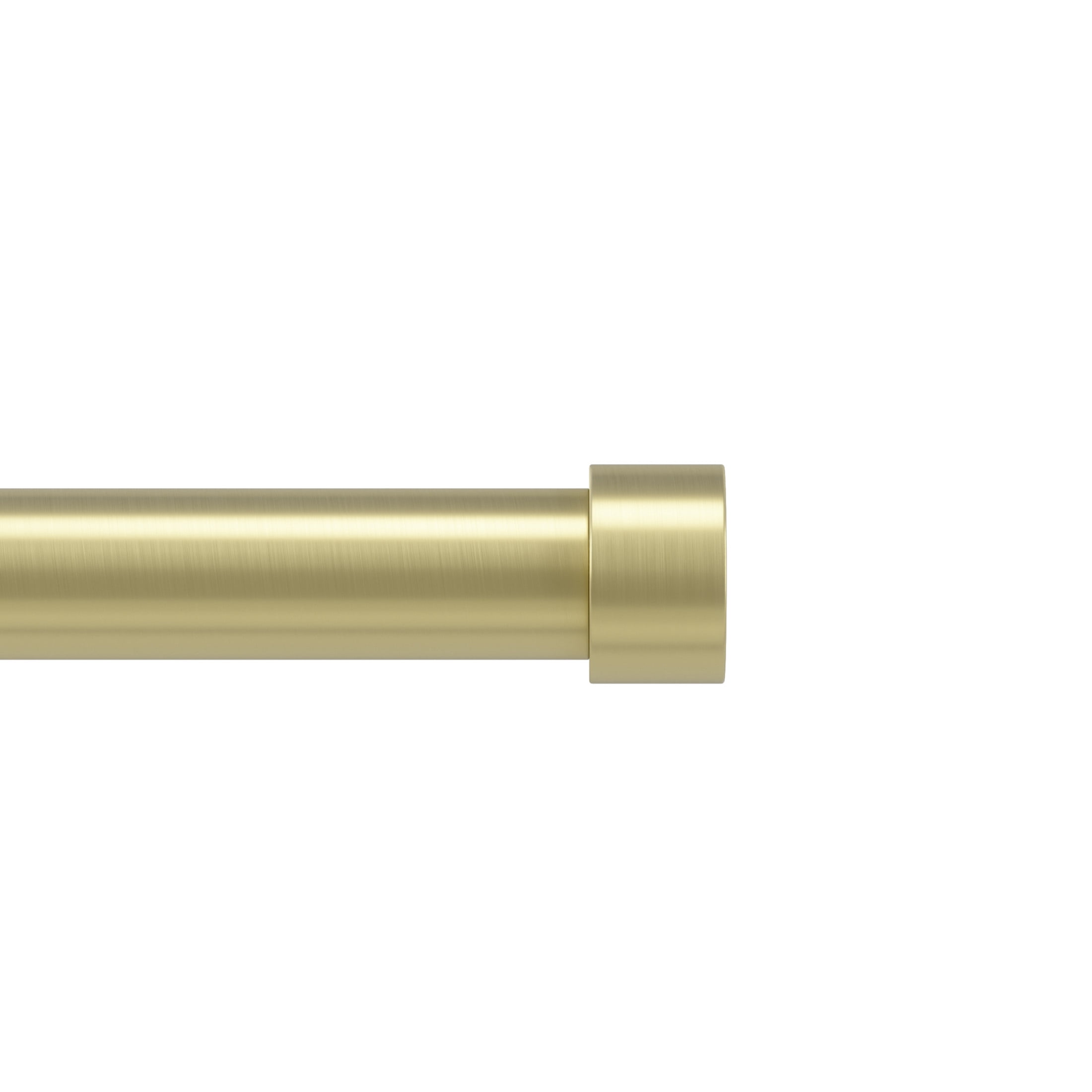 Gold Adjustable Single Curtain Rod with Finials and Brackets