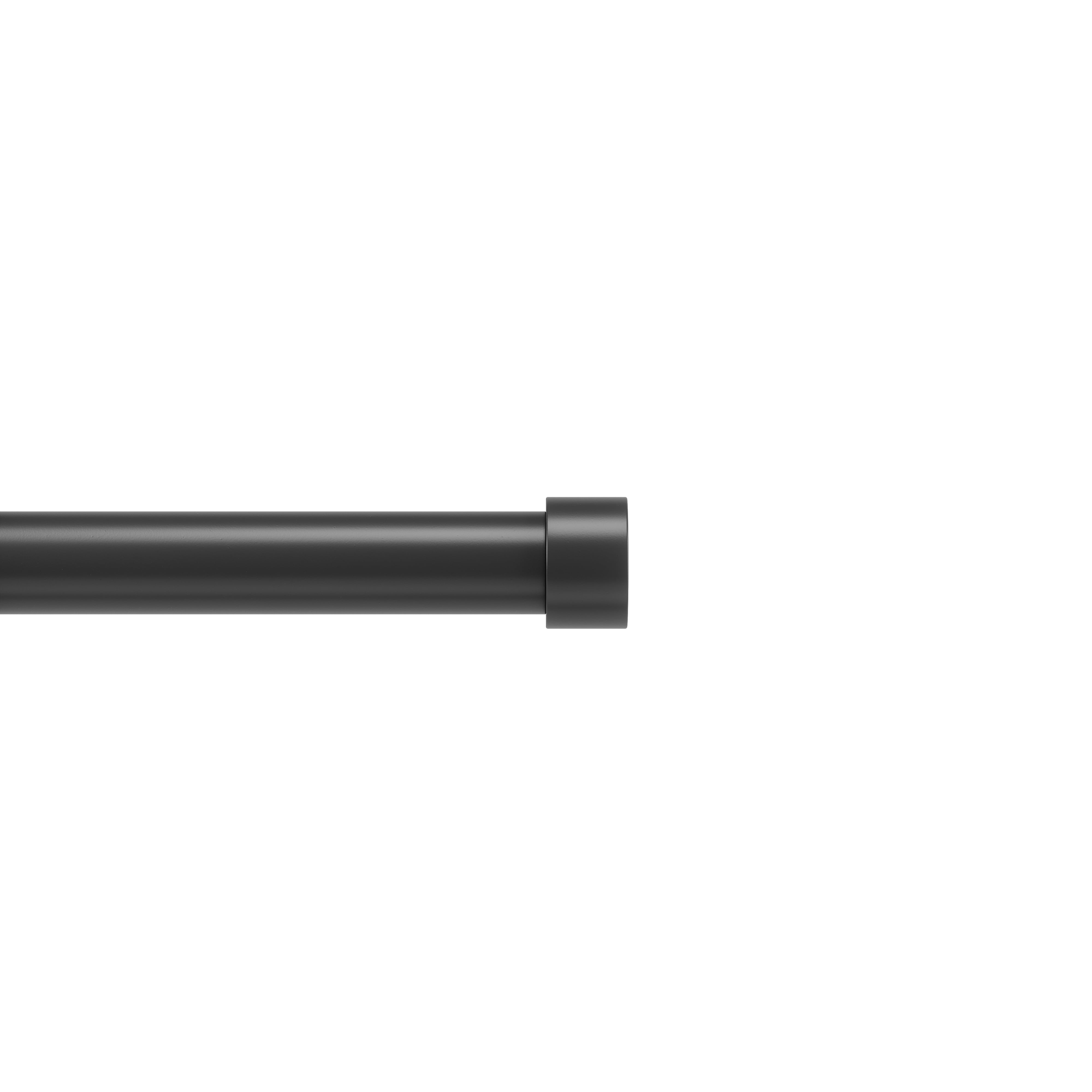 Cappa Brushed Black Metal Adjustable Curtain Rod 66-120 inches