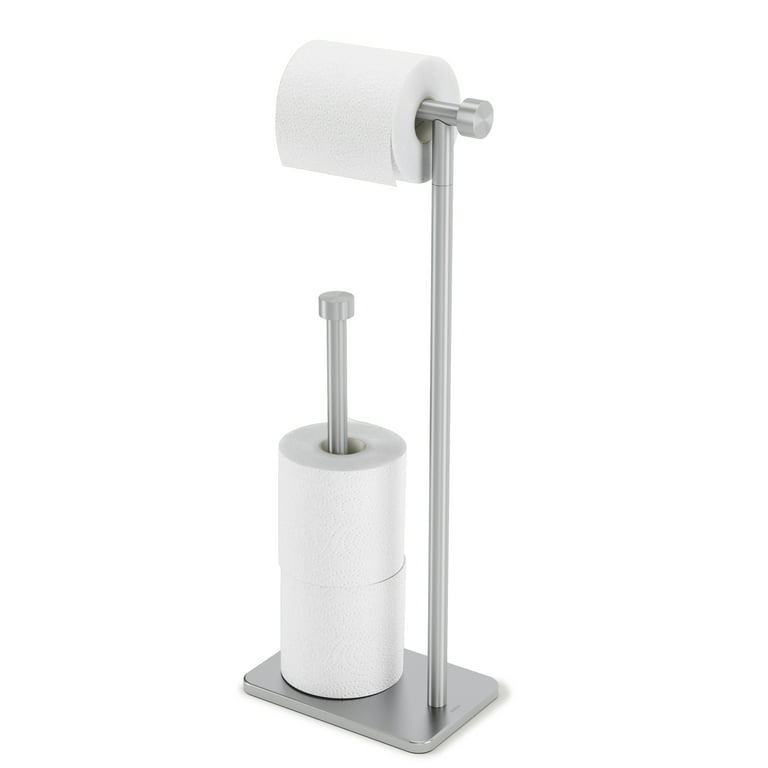 Freestanding Toilet Paper Holder Stand With Reserve, Stainless