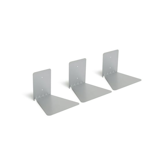 Umbra Conceal Large Floating Metal Wall Shelves, Set of 3 Silver