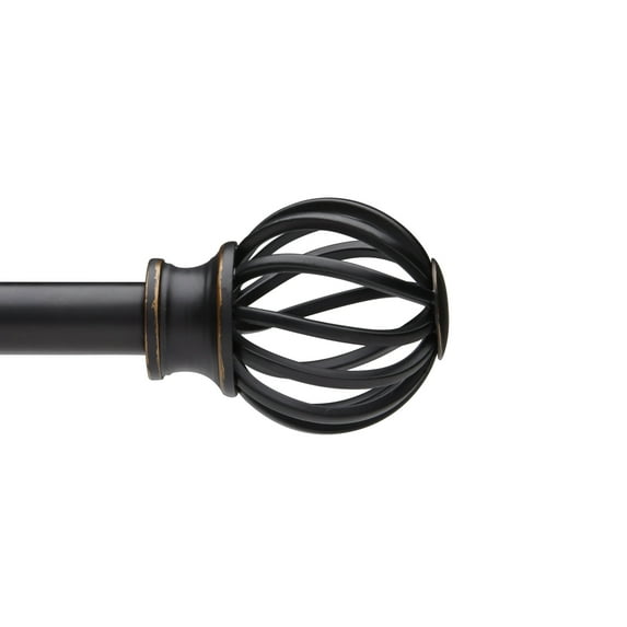 Umbra 28-48" Coppola 5/8" Diameter Curtin Rod with Cage Finials, Black