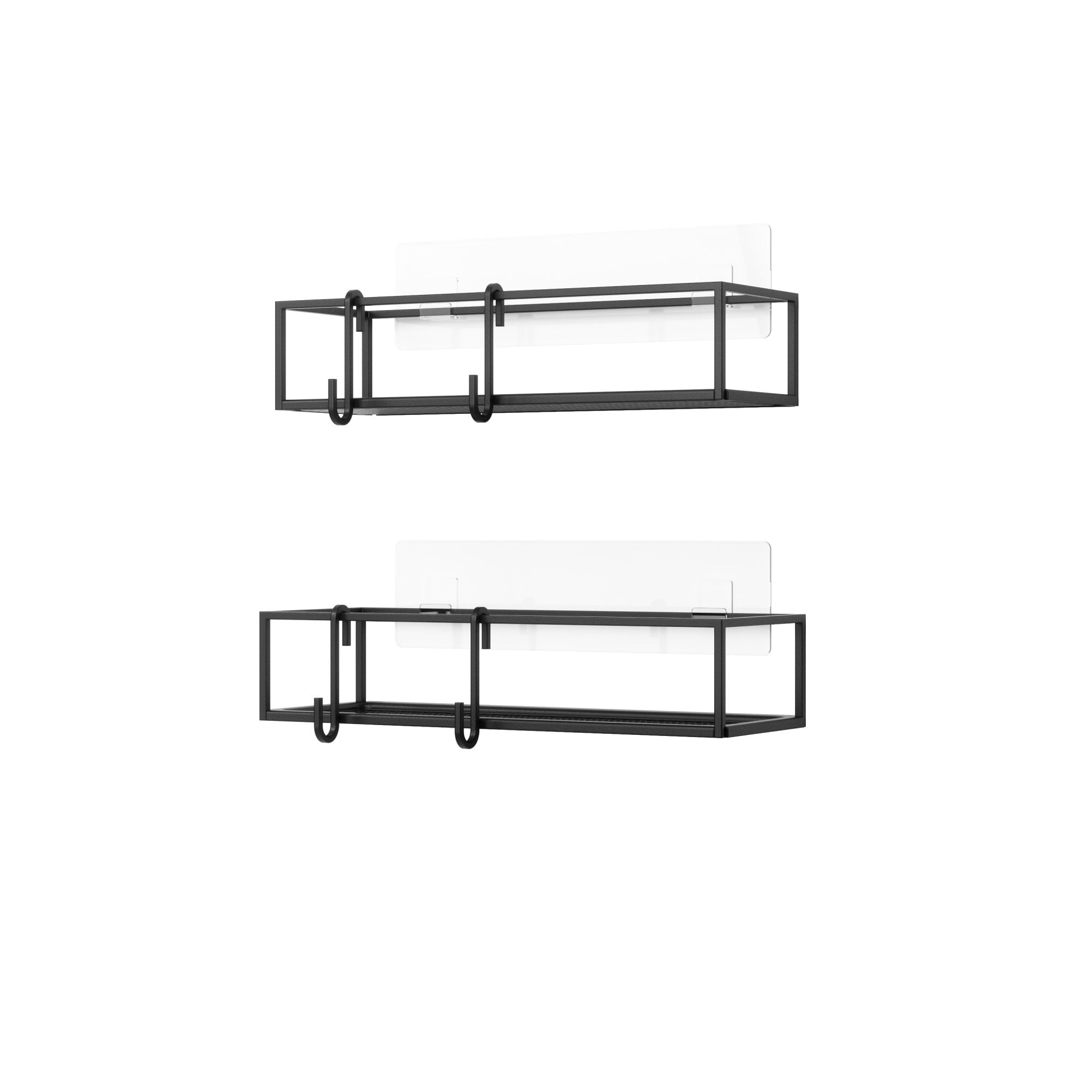 Black Iron Suction Mount Shower Caddy Set