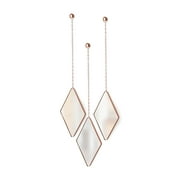 Umbra Dima Diamond Hanging Wall Mirrors 11.25 x 7" Set of 3 Copper